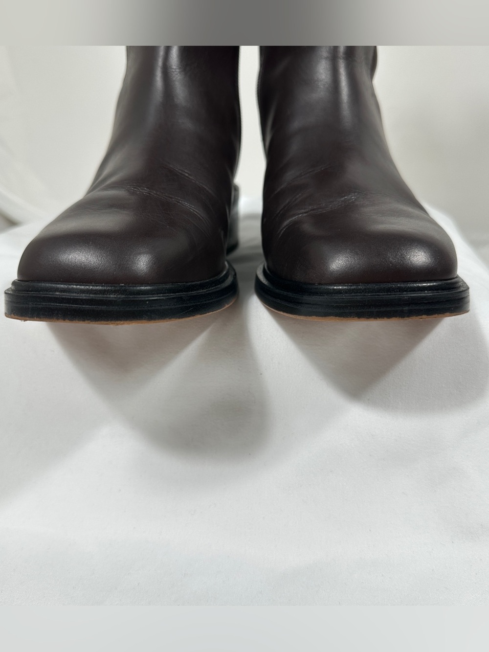 Franco Sarto Gisella Knee High Boots Burgundy Leather Low Heel Side Zip Size 9M - Picture 8 of 15